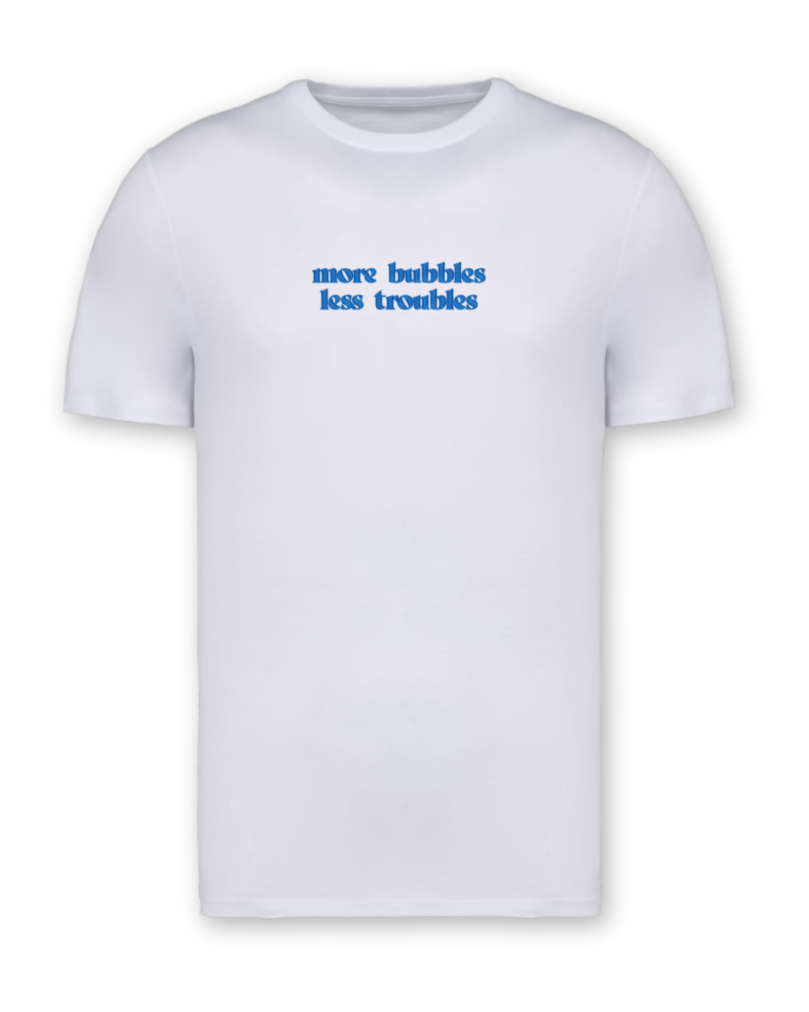 Shirt "more bubbles less troubles" weiß