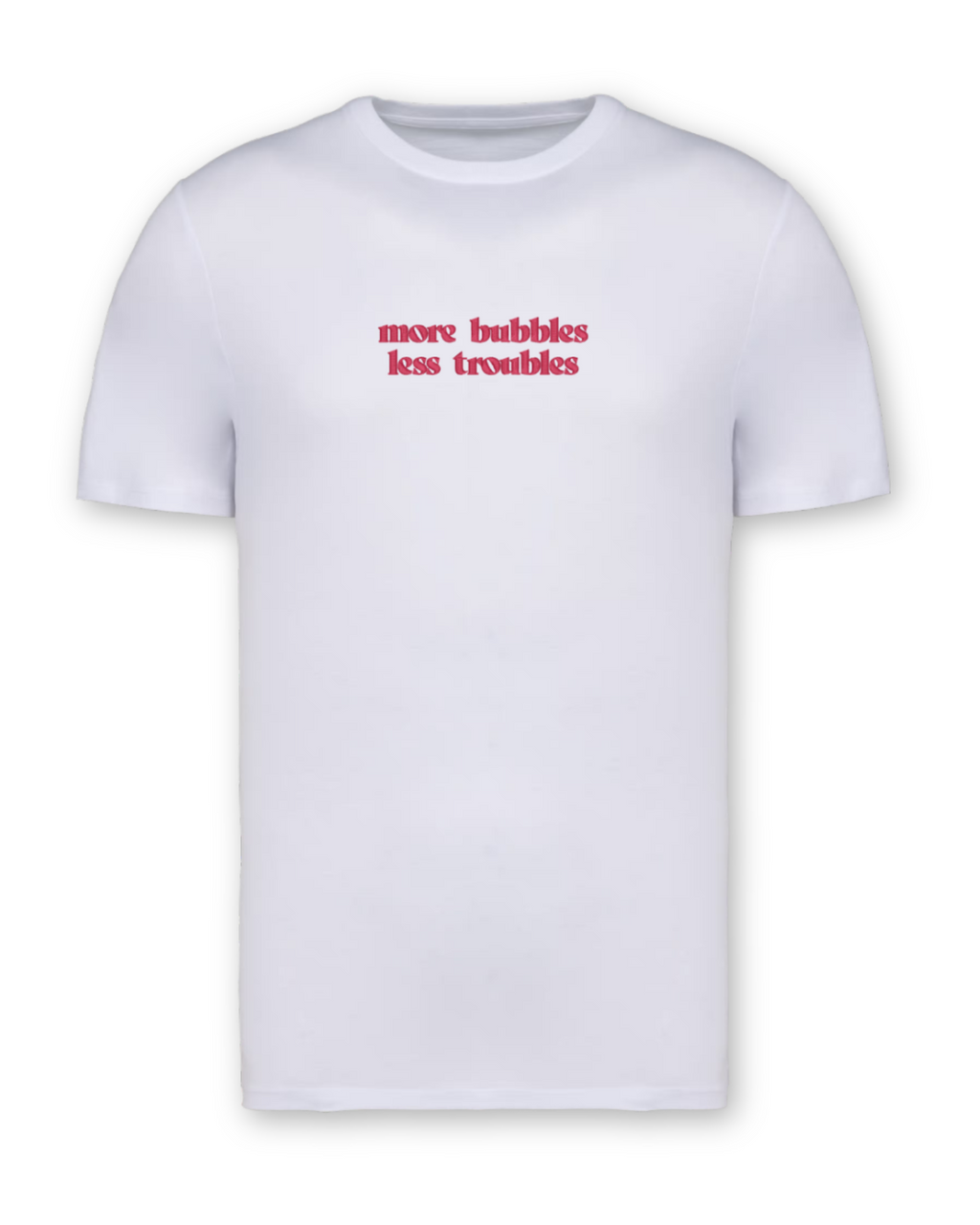 Shirt "more bubbles less troubles" weiß