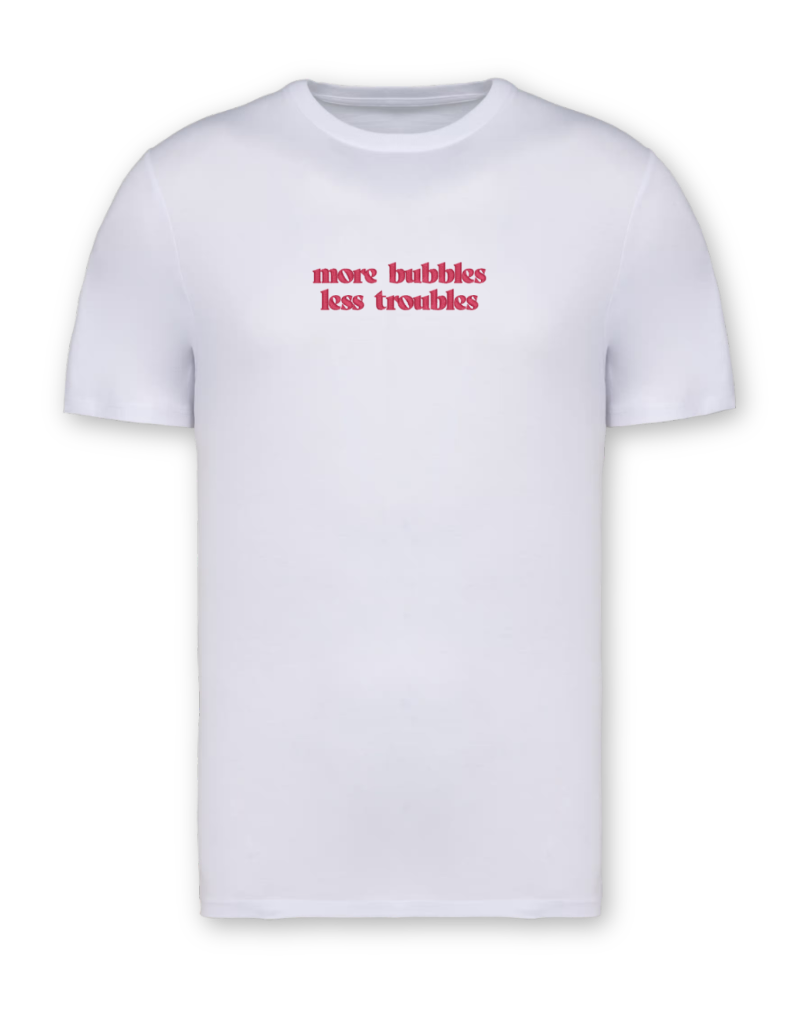 Shirt "more bubbles less troubles" weiß