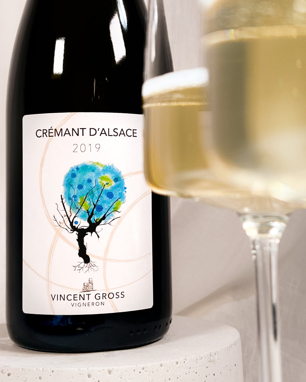 Produktfoto des Ettikets eines Cremant d'Alsace Brut Nature der Domaine Gross