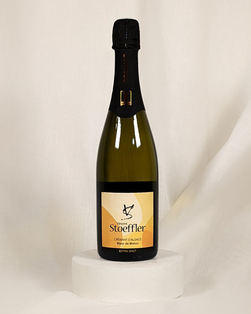 Produktfoto eines Cremant d'Alsace Blanc de Blanc Extra Brutder Domaine Stoeffler